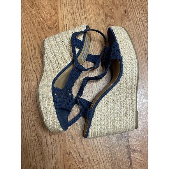 Steve Madden blue mango crochet wedge heel espadrilles - Picture 6 of 9
